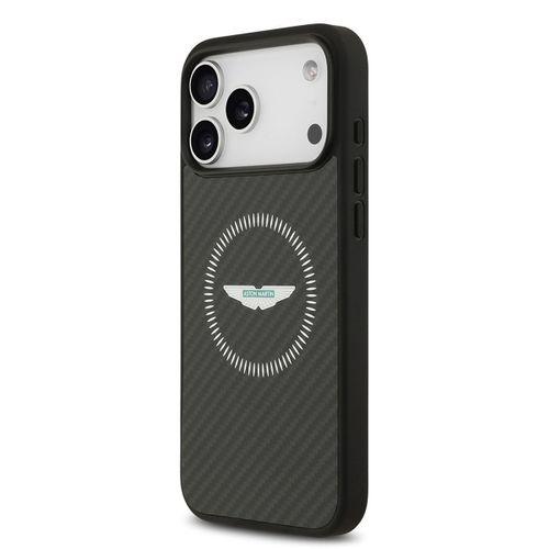 Apple iPhone 17 Pro Max Kılıf Aston Martin Orjinal Lisanslı M-safe Şarj Özellikli Karbon Fiber Kapak