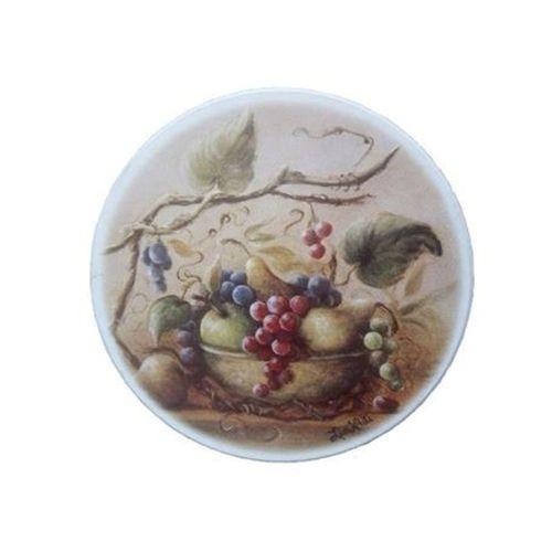 Seramik Bardak Altlığı Üzüm Desenli 10X10Cm