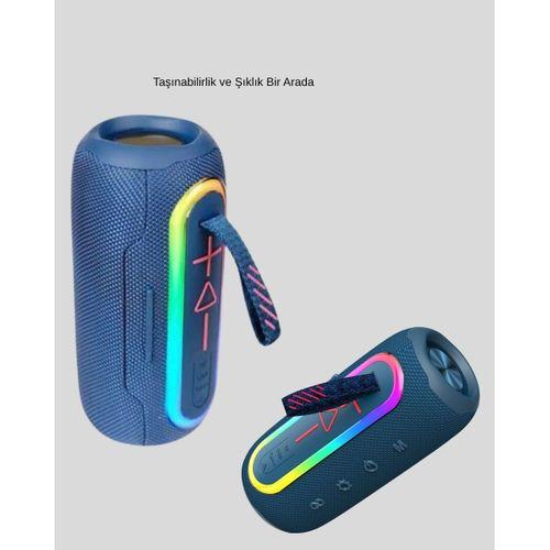Mavi Taşınabilir Bluetooth Hoparlör Kompakt Tasarım Ve Güçlü Ses
