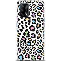 Oppo A74 Kılıf HD Baskılı Kılıf - Renkli Leopar + Tam Ekran Koruyucu
