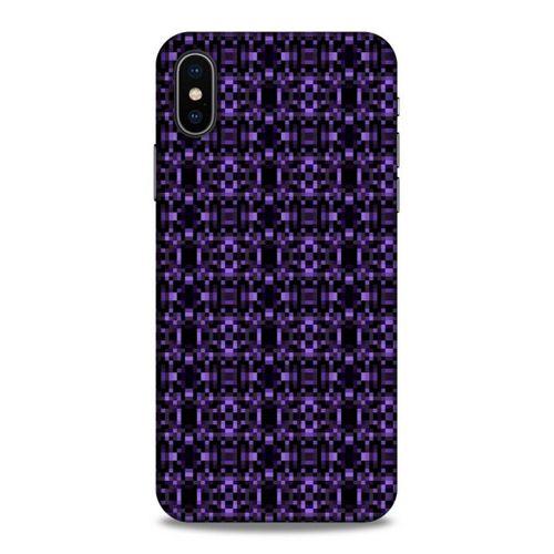 Lopard Apple Iphone X Uyumlu Kılıf PiXel (22) Tam Koruma Kılıfı Mor