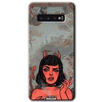Samsung Galaxy S10 HD Baskılı Kılıf + 9D Tam Ekran Koruyucu - Devil Girl