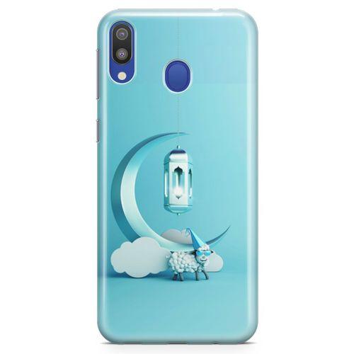 Samsung Galaxy M20 Kılıf Masa Lambası Mavi Arka Kapak Koruma Desenli Full Koruyucu