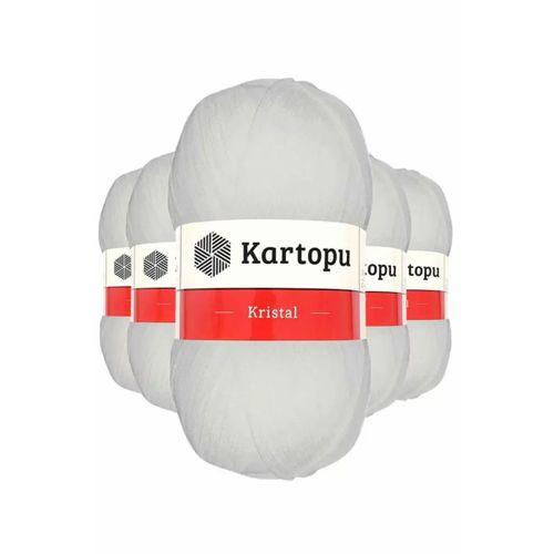 5 Adet Kristal Çift Katlı El Örgü Lif İpi Beyaz K010