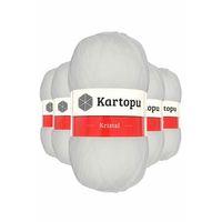 5 Adet Kristal Çift Katlı El Örgü Lif İpi Beyaz K010