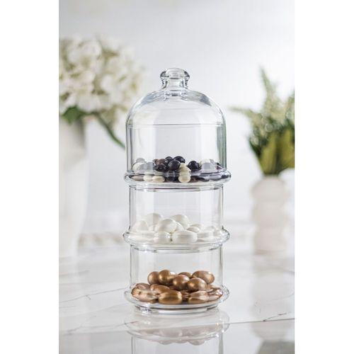 Paşabahçe Villa Patisserie 3 Katlı Cam Kurabiyelik Büyük Boy