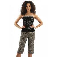 Hmd Kadın Leopar Straplez Kapri Takım 50026