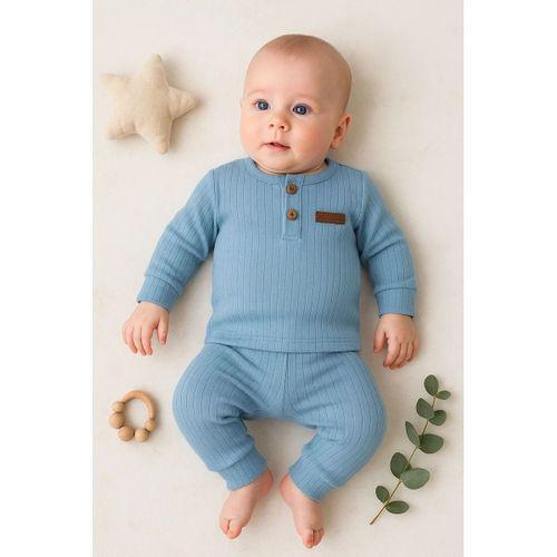 Çizgili Kumaş % 100 Pamuk 2'li Unisex Takım