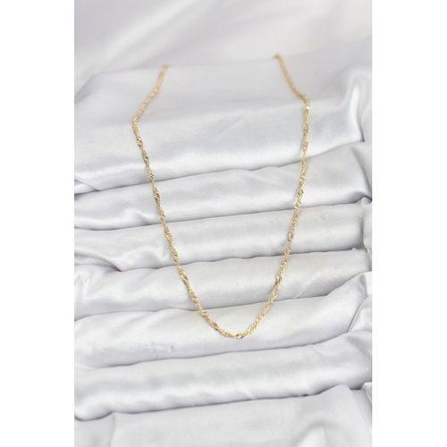 CM 14K Gold Renk Yassı Burgulu Model Kadın Kolye