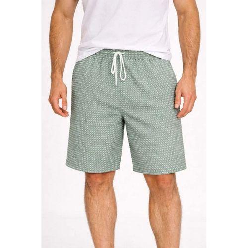 Erkek Pötikareli Şort – Beli Lastikli Bağcıklı, Cepli, Rahat Kesim Günlük Yazlık Şort - Mint Yeşili