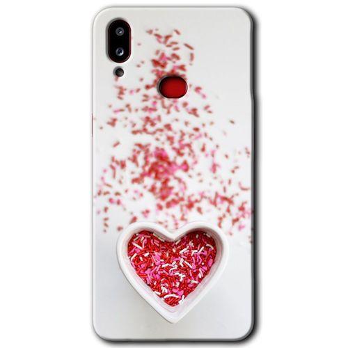 Samsung Galaxy A10s Kılıf Baskılı Kapak - Kalpli Şekerleme +Tam Kaplayan Mat Seramik