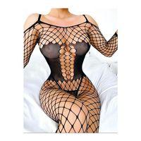 Özel Tasarım Siyah Fileli Fantezi Body Vücut Çorabı