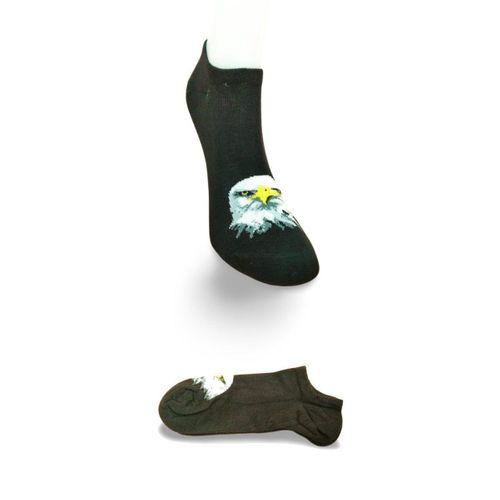Siyah Beyaz Kartal Desenli Sportif Unisex Kısa Bilek Çorap Yazlık 1 Çift