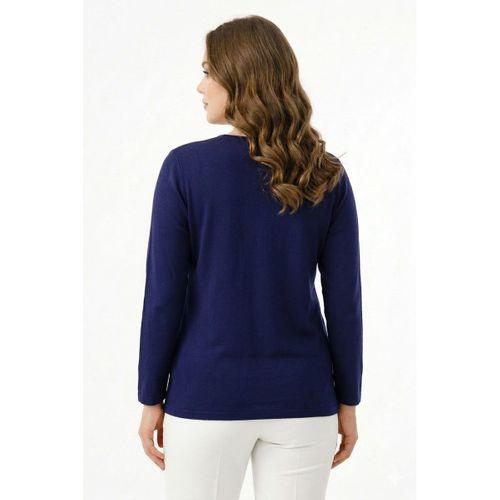 Kadın Taşlı Desen Çima Dikişli Mevsimlik Triko Bluz BGL-ST05290