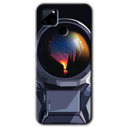 Potkal Hediye Fabrikası Realme C21 Kılıf HD Desen Baskılı Arka Kapak - Astronot