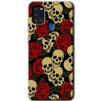 Galaxy A21s Kılıf HD Desen Baskılı Arka Kapak - Kurukafa Aşk