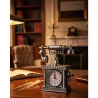 Vintage Telefon Tasarımlı Masa Saati Ve Çalar Saat Dekoratif Model