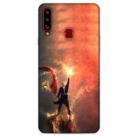 Samsung Galaxy A20s Kılıf Atatürk (44) Tough Armor Kılıf Alev Kırmızı