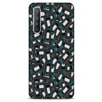Retro (26) Desen Tpu Silikon Kılıf Renkli Oppo Realme XT Kılıf