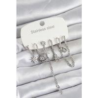 316L Çelik Gümüş Renk 6'lı Set Charmlı Kadın Küpe