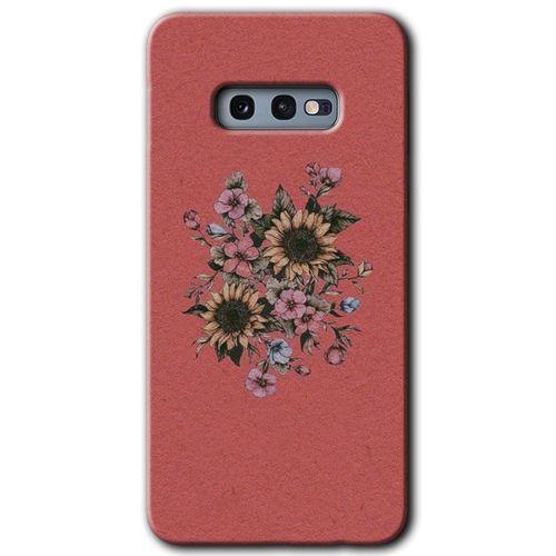 Potkal Hediye Fabrikası Samsung Galaxy S10e HD Baskılı Kılıf + 9D Tam Ekran Koruyucu - Retro Çiçek