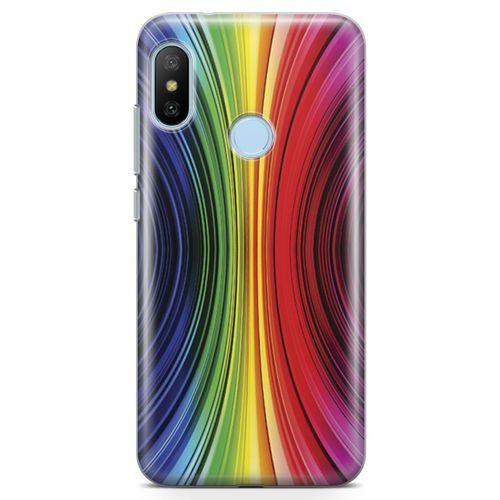 Xiaomi Mi A2 Lite Kılıf Asimetrik Gökkuşağı Arka Kapak Koruma Desenli Full Koruyucu