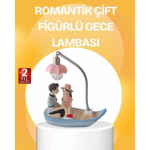 Romantik Çift Figürlü Gece Lambası Sandal Model Sevgiliye Özel Hediye