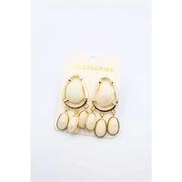 Taşlı Küpe - Krem