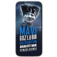 Potkal Hediye Fabrikası Samsung Galaxy S7 Edge Kılıf HD Desen Baskılı Arka Kapak - Bozkurt Atatürk
