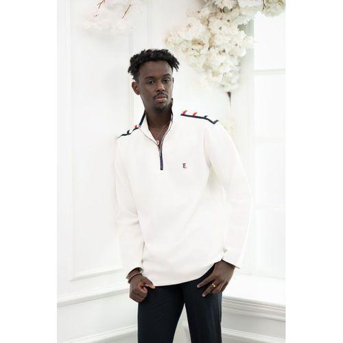 Regular Fit Dik Yaka Yarım Fermuarlı Biyeli Pamuklu Sweatshirt