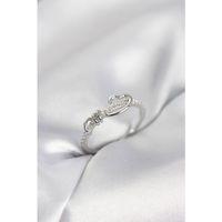 Sarmal Kalp Model Zirkon Taşlı Gümüş Renk Kadın Yüzük