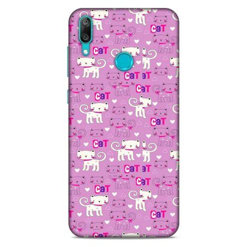 Lopard Huawei Y7 Prime 2019 Uyumlu Kılıf Kediler (4) Koruma Kılıfı Pink Cat