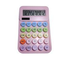 GAOSIIO PEMBE 12 HANE RENKLİ YUVARLAK TUŞ TAKIMI HESAP MAKİNESİ