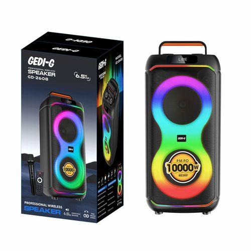 Zore GD-2608 Dijital LED Göstergeli FM Radyolu Mikrofonlu RGB TWS Çift 6.5 inç Stereo Bass Kablosuz Karaoke Hoparlör