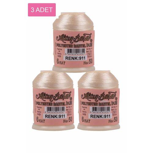 3 Adet Altınbaşak Oya ve Dantel İpi 20 gr - Royaleks - No: 911