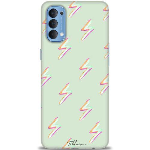 Oppo Reno 4 Kılıf HD Baskılı Kılıf - Şimşekler + Tam Ekran Koruyucu
