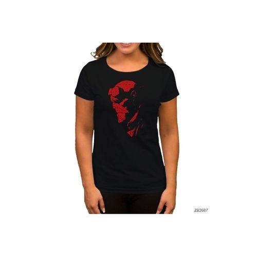 HellBoy Face Siyah Kadın Tişört