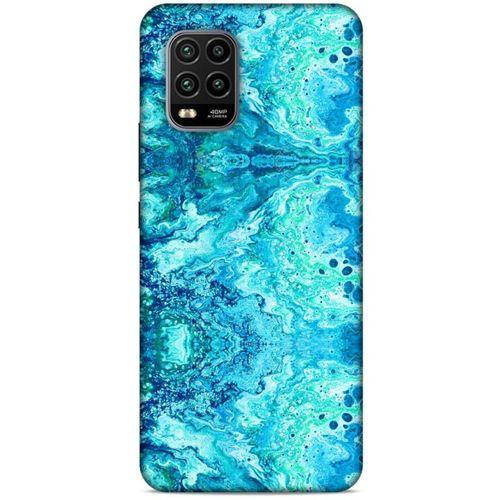 Mermer Desenli (36) Tema Glitter Kılıf Deniz Mavisi Xiaomi Mi 10 Lite Kılıf