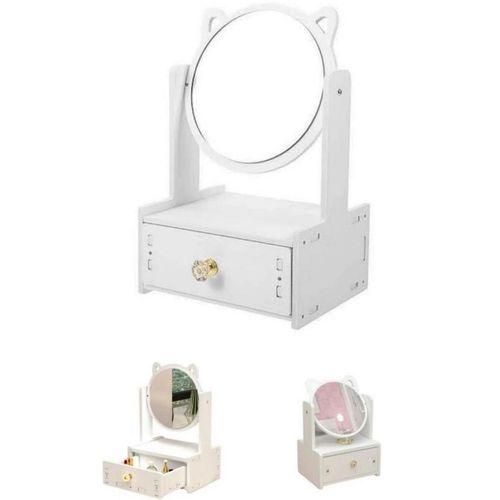 Zhlhome Mini Kozmetik Aynalı Organizer Masası Beyaz
