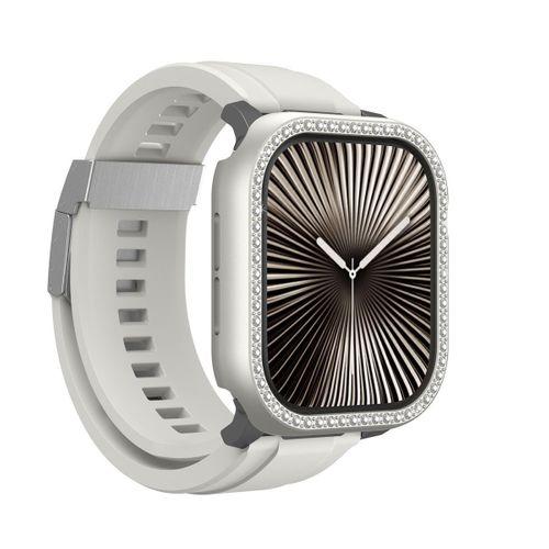 Apple Watch 10 46mm Amazingthing Gleam Fit FullGuard Taşlı Sert PC Kasa ve Ekran Koruyucu