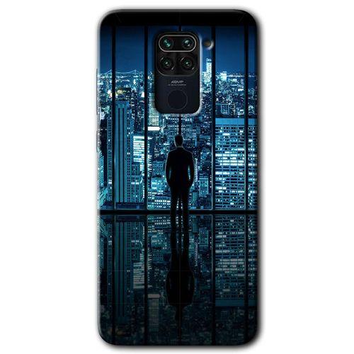 Xiaomi Redmi Note 9 Kılıf Baskılı Kapak - Şehir Manzarası + 5D Tam Kaplayan Cam