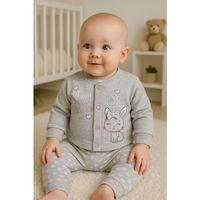 Stay Little Puan Desenli 3'lü Hırkalı Kız Bebek Takım