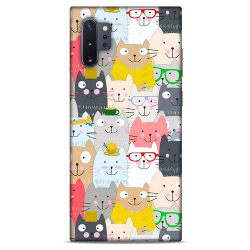 Lopard Samsung Galaxy Note 10 Plus Uyumlu Kılıf Kediler (33) Hybrid Kılıf Büyükler