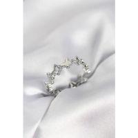 Gümüş Renk Kelebek Model Pirinç Kadın Yüzük