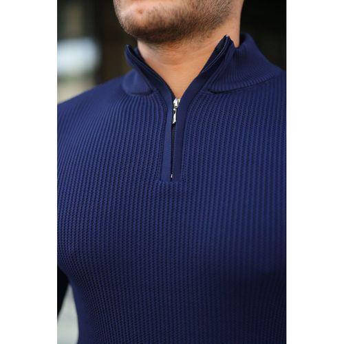 Erkek Balıkçı Zip Yaka Uzun Kollu Triko