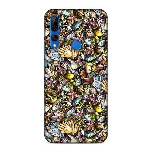 Huawei Y9 Prime 2019 Kılıf Kozmetik Kisisel Bakim Doodle Arka Kapak Silikon Koruma Full Koruyucu