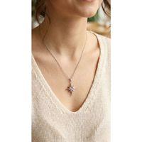 316L Çelik Gümüş Renk Zirkon Taşlı Kutup Yıldızı Model Kadın Kolye