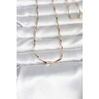 CM 14K Gold Renk Kesme Çubuk Zincirli Model 60 cm Kadın Kolye