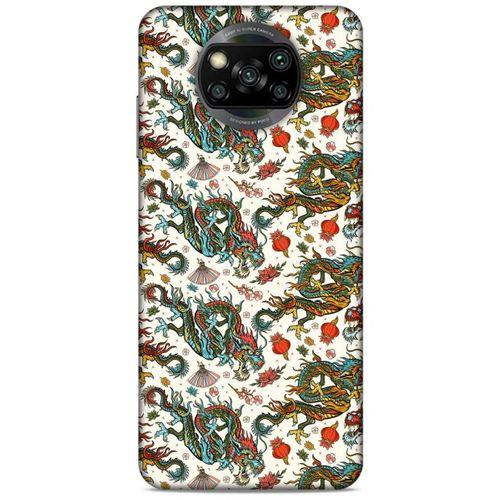 Xiaomi Redmi Poco X3 Kılıf Dragons (20) Koruyucu Kılıf Ejderha Japon
