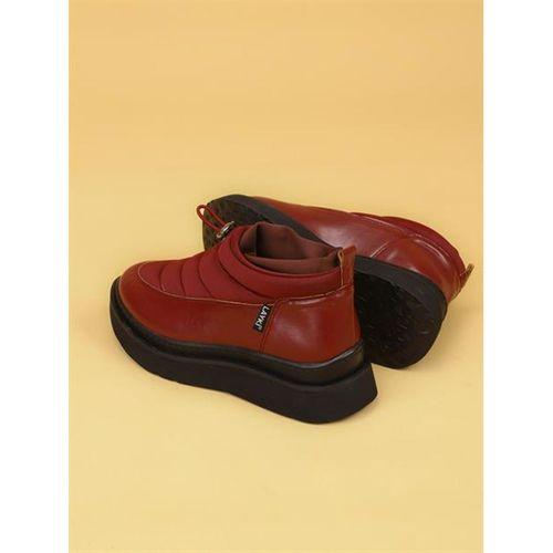 LUXOR Kadın Dolgulu Kışlık Bordo Sneaker Bot